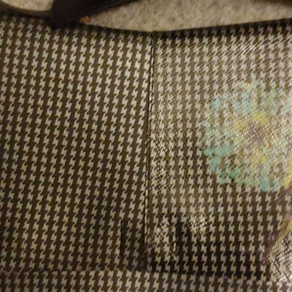 Italian Black Gray Houndstooth Leather X Body Bag - Picture 3 of 3